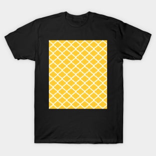 Mustard Yellow White Quatrefoil Pattern T-Shirt